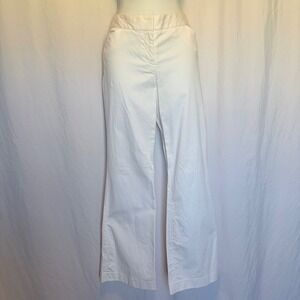 Express Design Studio Editor Pants White Wide Leg Cotton Stretch Size 6